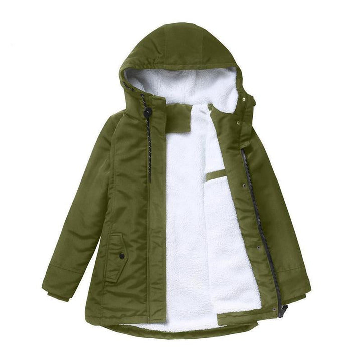 Thick Winter Coat with Hood and Quilted Lining for Winter Warmth