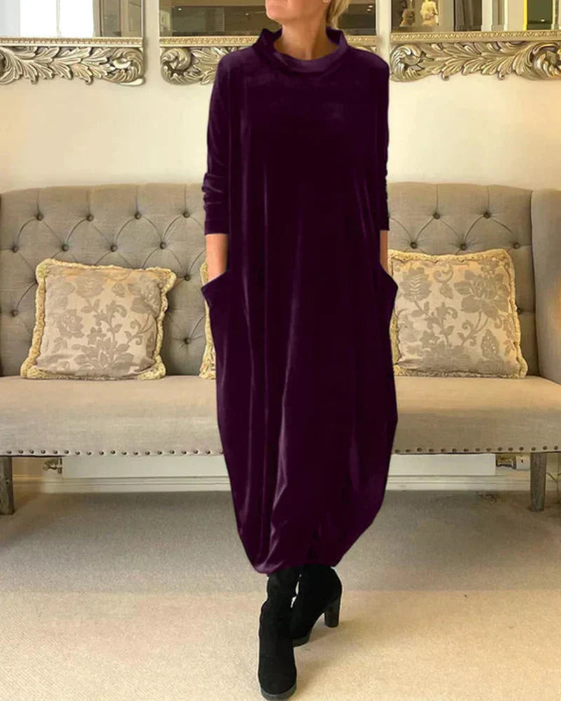 Relaxed Draped Winter Maxi Dress