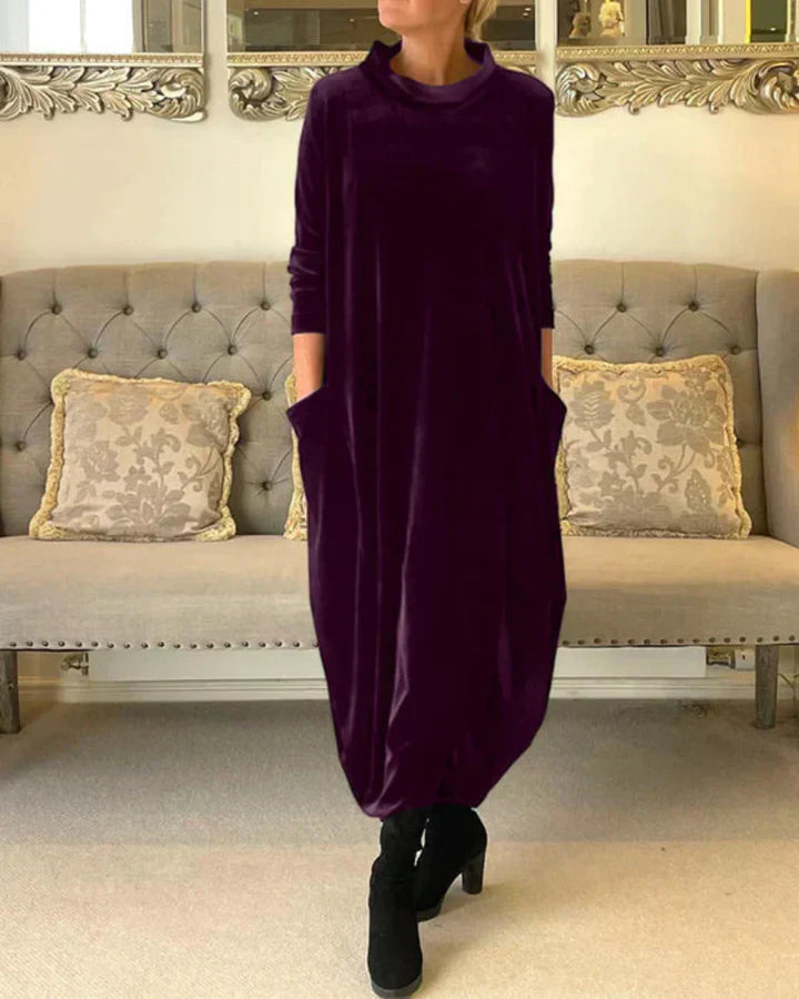 Relaxed Draped Winter Maxi Dress