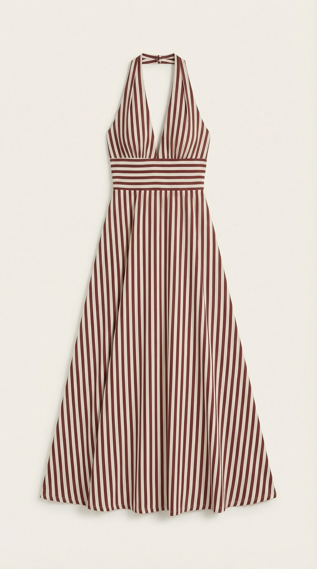 Striped V-neck Maxi Dress