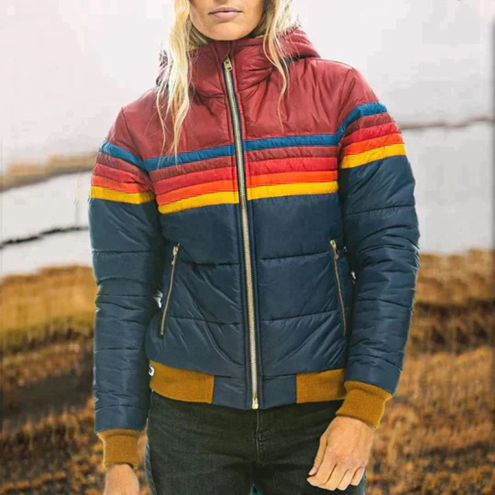 Women's Color-Block Puffer Winter Jacket