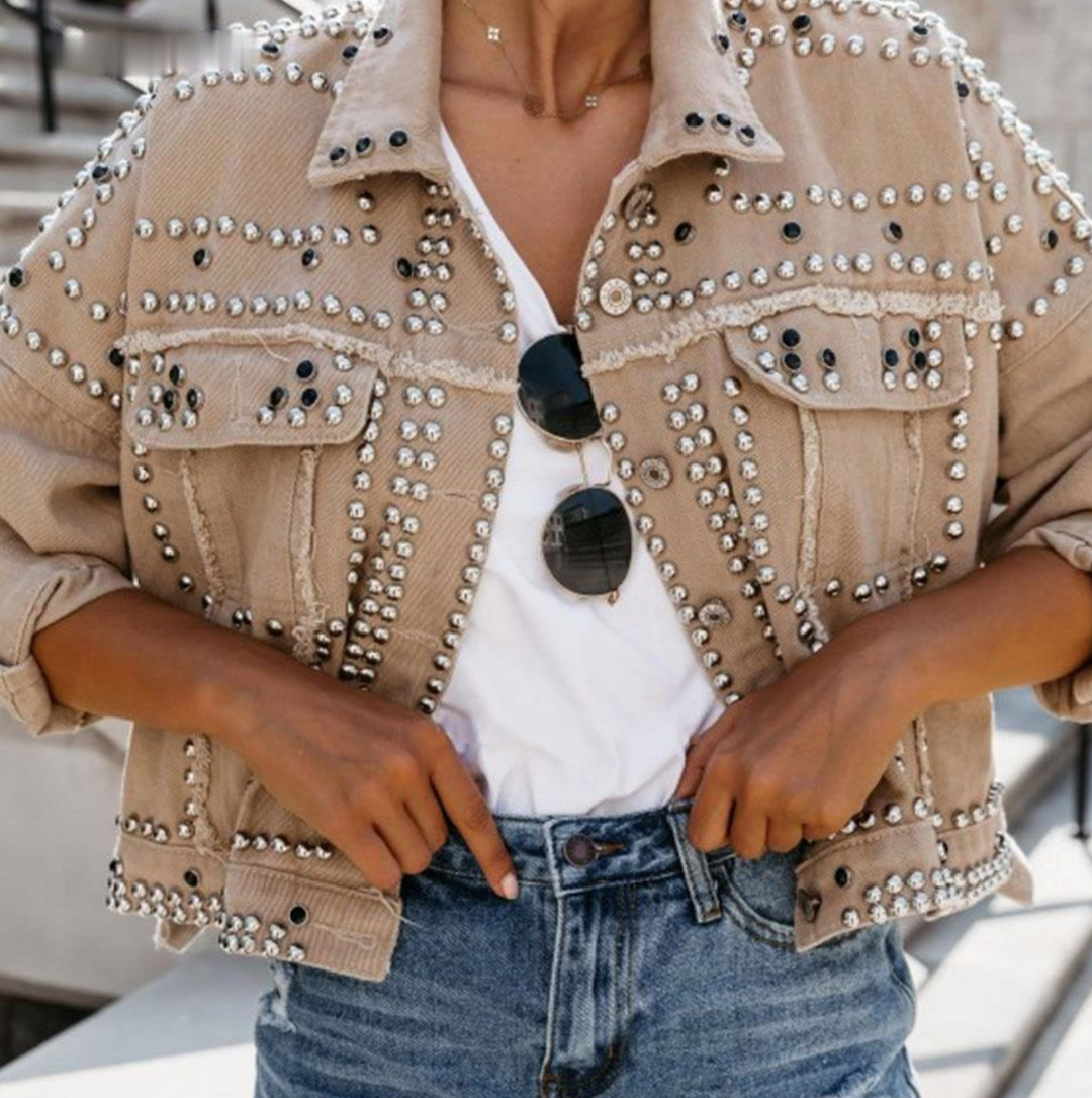 Women’s Studded Short Cropped Casual Jacket