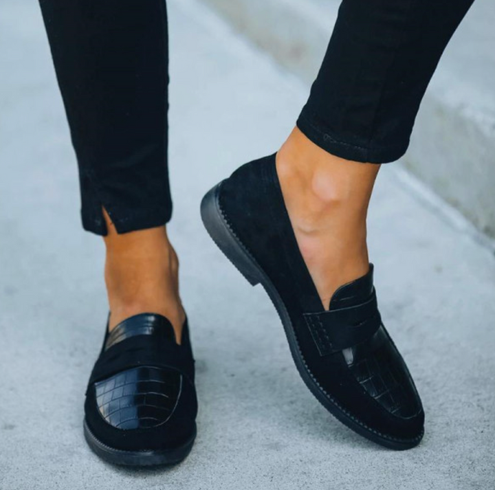 Crocodile Texture Real Leather Loafers for Women Fashion