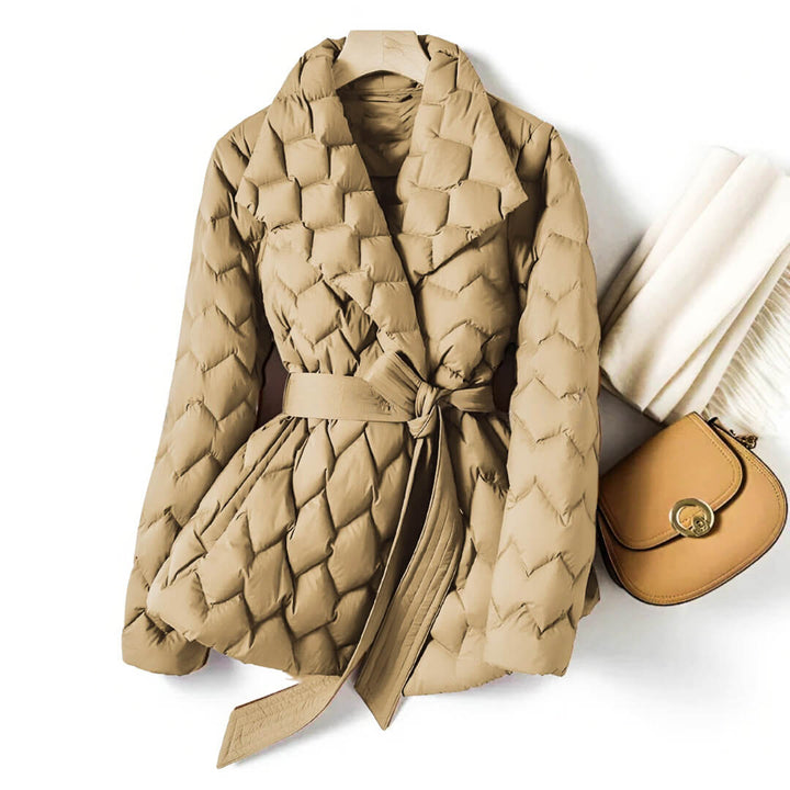 Women’s Quilted Belted Winter Puffer Coat