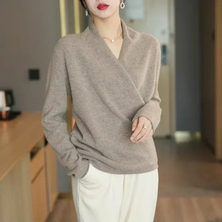 Women’s Spring Wrap Neck Knit Top