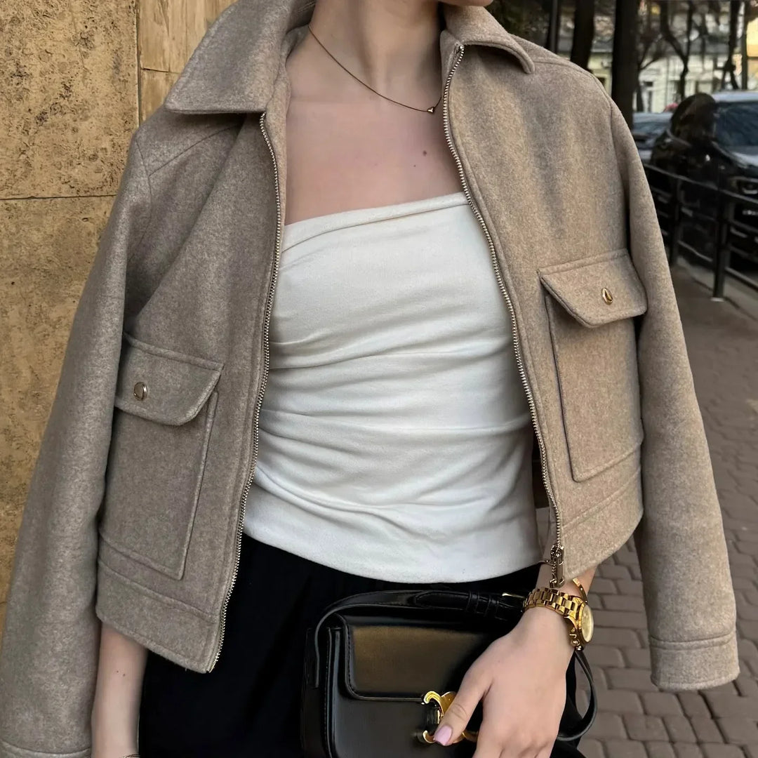Women’s Casual Zip Front Pocket Jacket