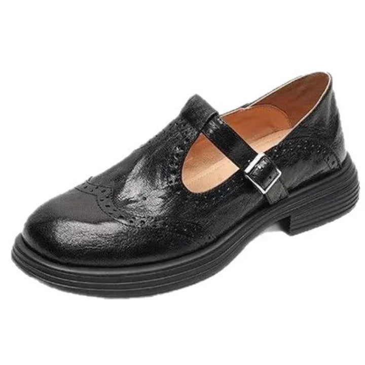 Classic Women’s Real Leather T-Strap Shoes