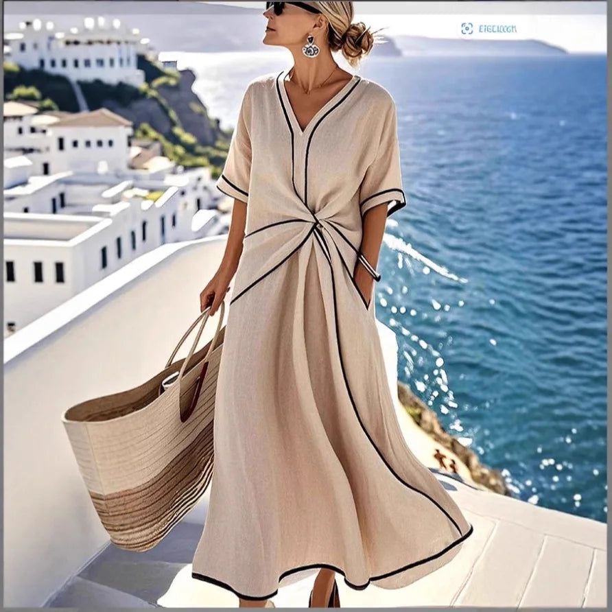 Breezy Striped Summer Midi Dress