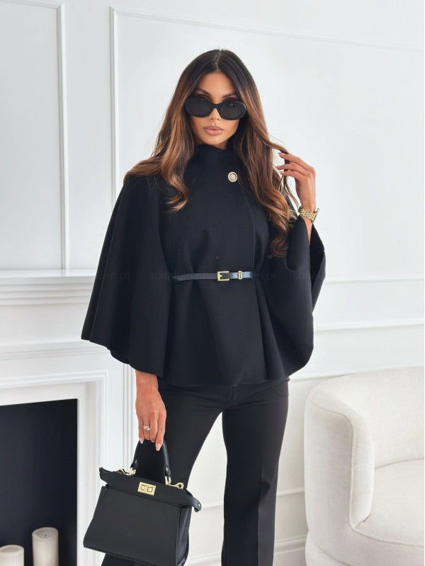 Women’s Elegant Belted Cape Jacket