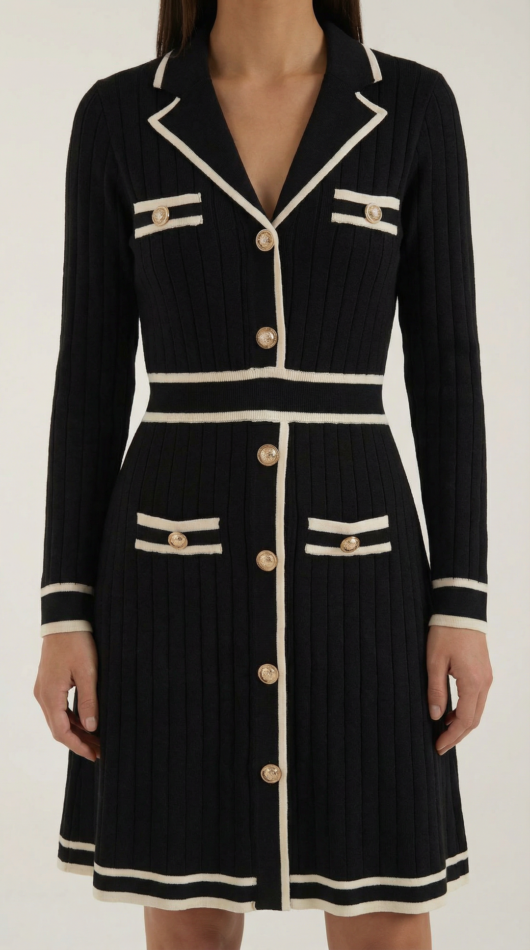 Contrast Trim Mini Dress