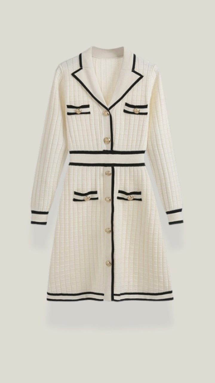 Contrast Trim Mini Dress
