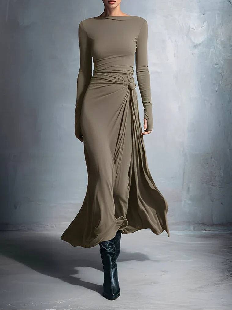 Maxi dress with side knot